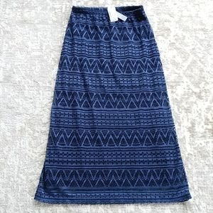 NWT Christopher & Banks Chevron Perforated Lined Maxi Skirt SP